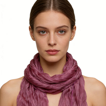 Unisex skinny scarf grey styled with blazer modern professional look