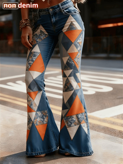 Womens Flared Jeans - Geometric Flare, Legs Look Longer