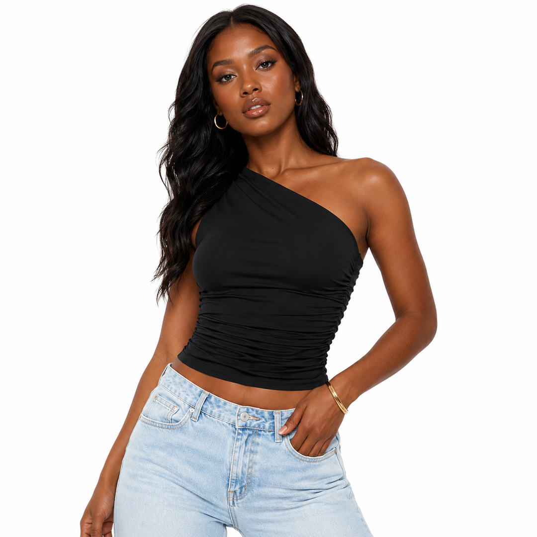 Women’s Strapless Top - Ruched Slim Fit Layering Top