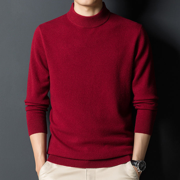 premium men knit mock neck sweater everyday elegant look