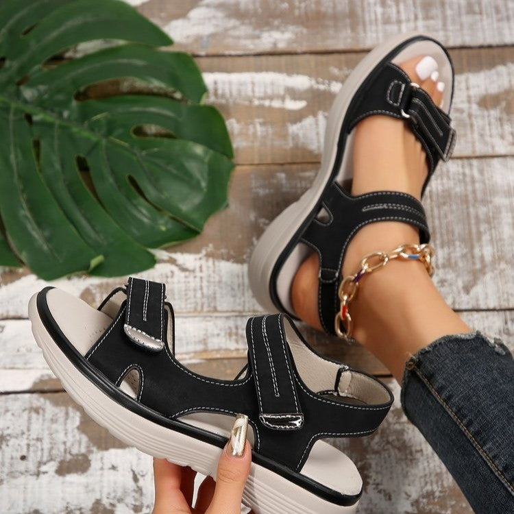 Comfortable open toe sport sandals for women with side cutouts and summer-ready casual design

