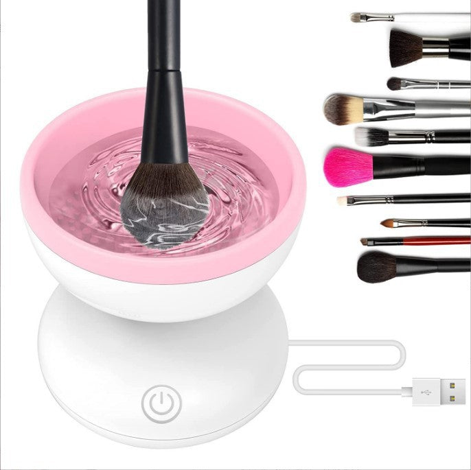 Automatic brush cleaner for cleaner makeup brushes
