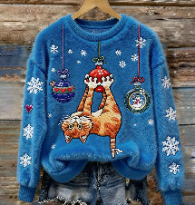 Women's Flannel Hoodie - Cozy 3D Christmas Pullover Top
