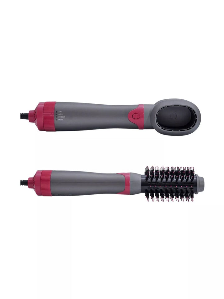 imported hot air brush gliding through long hair for salon finish