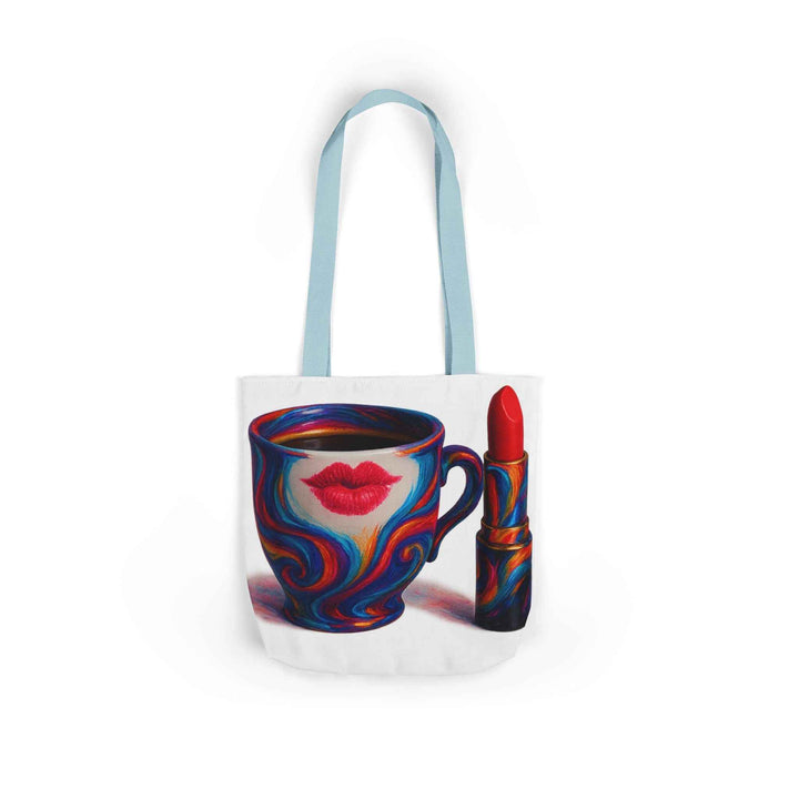 Canvas Tote Bag with 5-Color Straps &amp; Sleek Black Lining