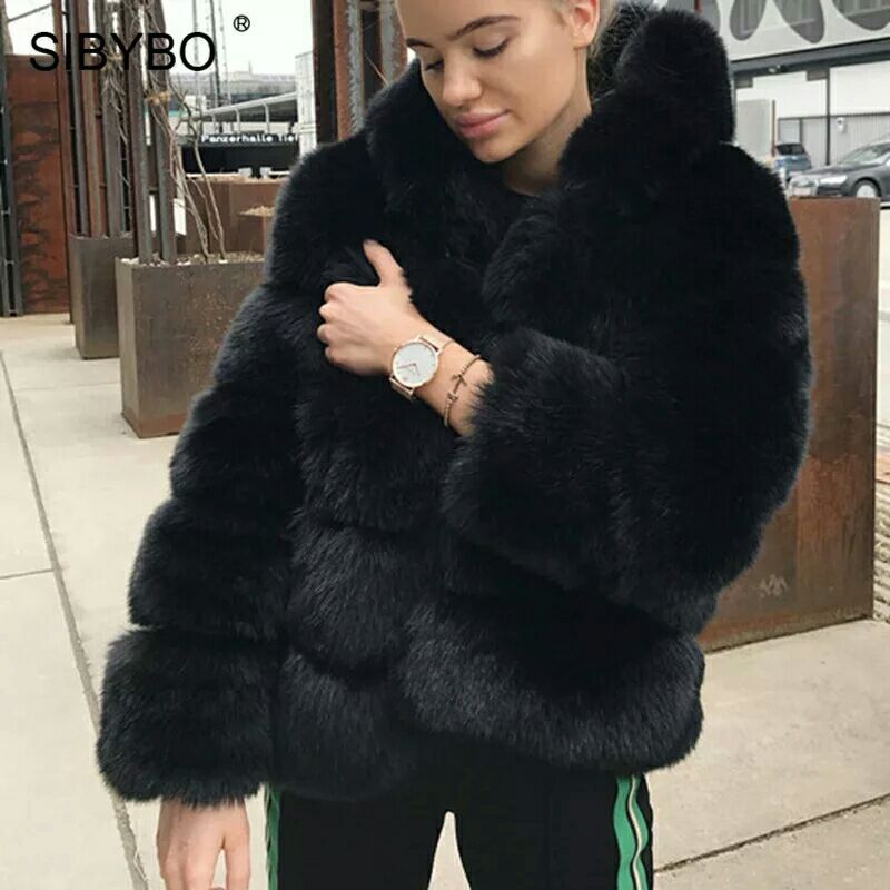 "minimalist fur jacket neutral color options