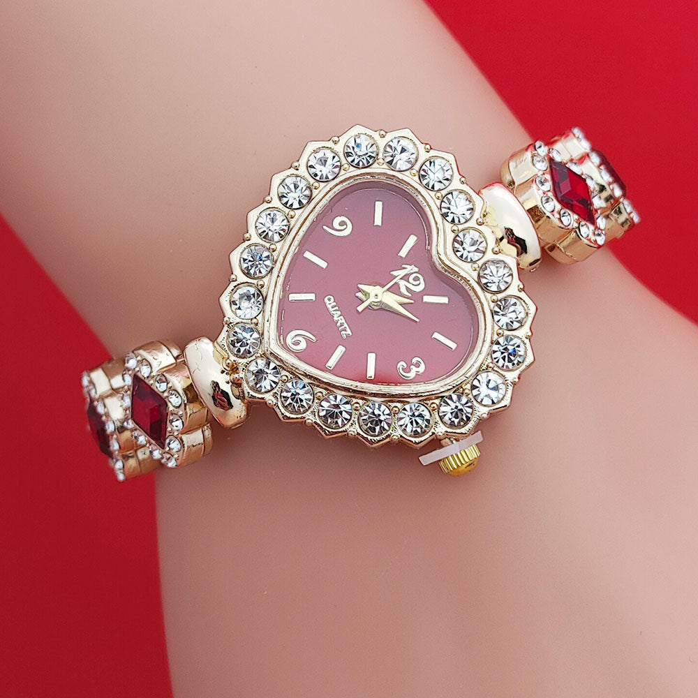 Womens Heart Bracelet Watch – Romantic Crystal Gift Set