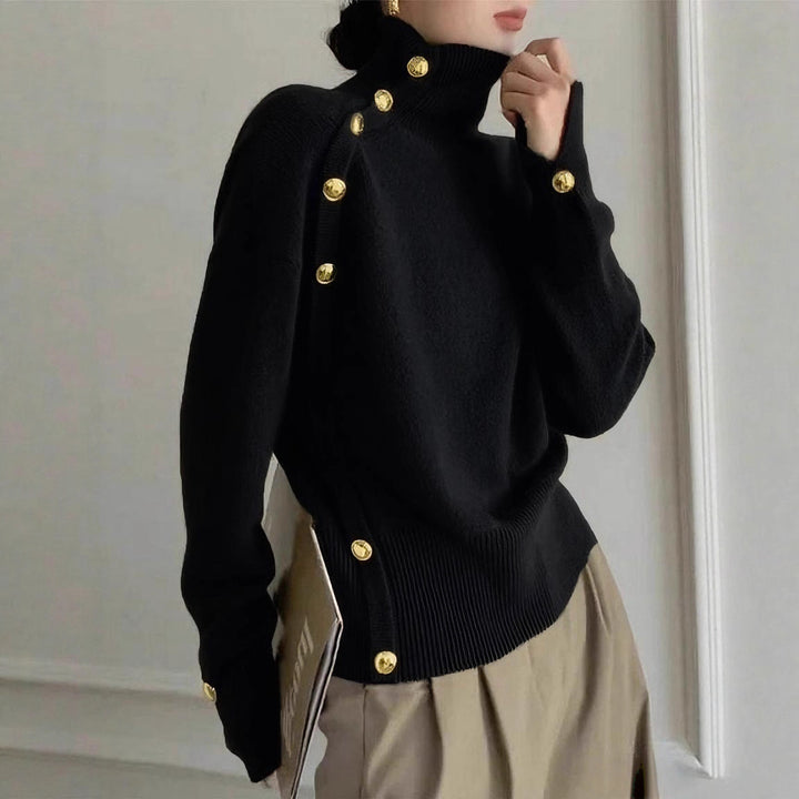 women turtleneck sweater pullover style neckline