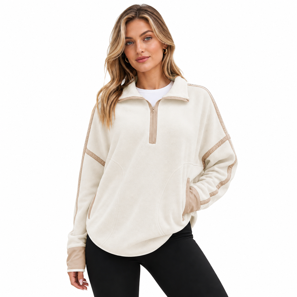 Women's Zip Up Sweatshirt - No Hood Style