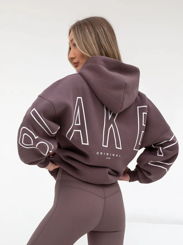 women oversized hoodie minimal design modern streetwear