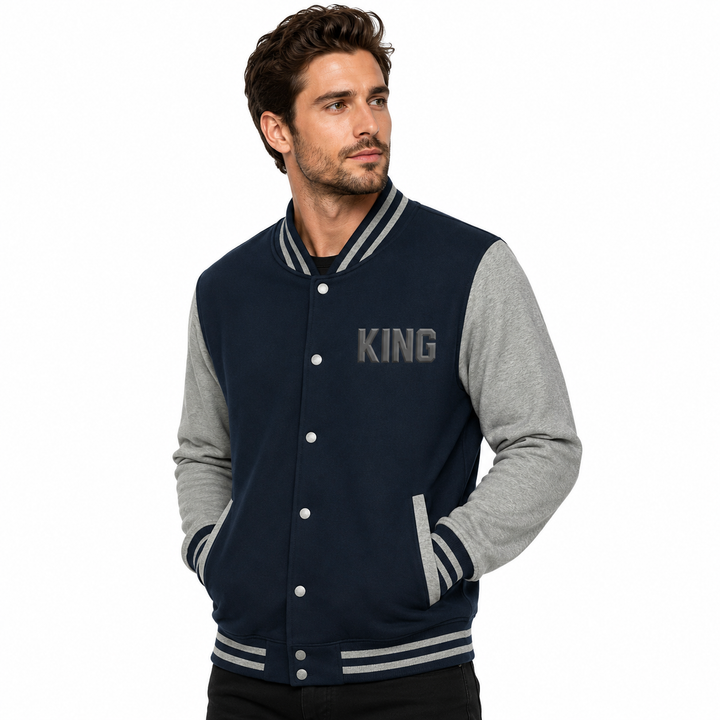 Unisex Varsity Jacket KING Heavyweight Letterman Style!