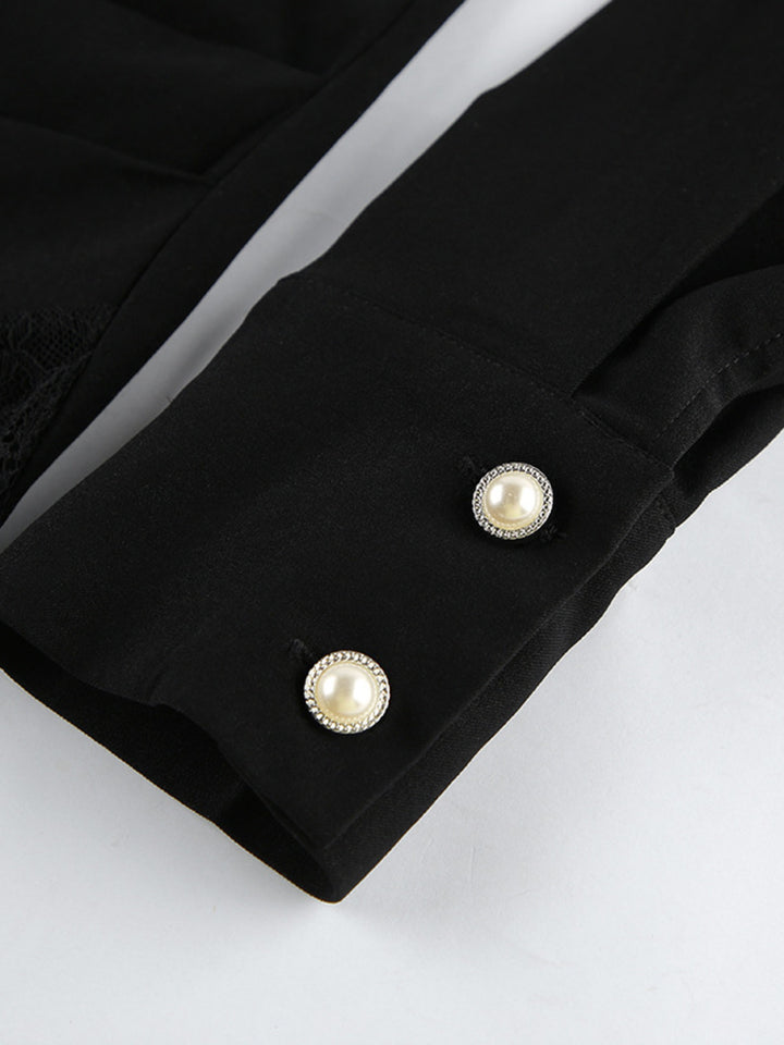 lace detail button front dress modern feminine structured silhouette