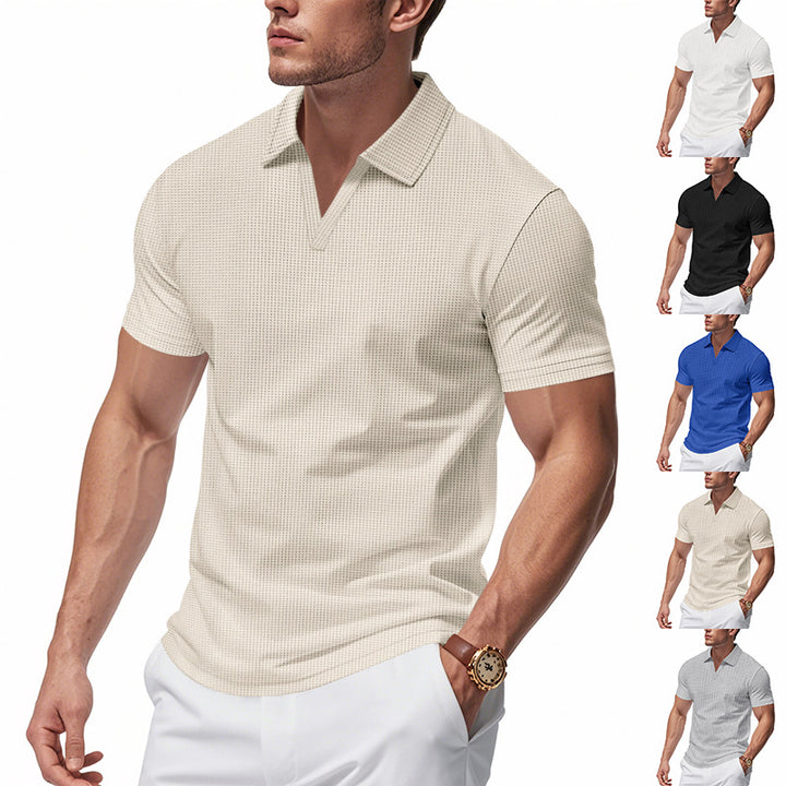 slim fit polo shirt men sapphire blue shoulder and sleeve structure