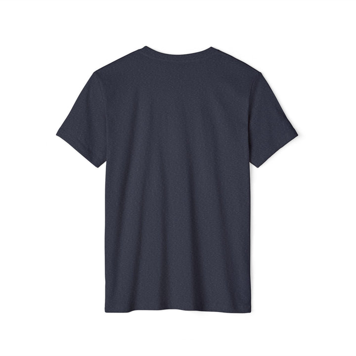 Navy blue t-shirt on a white background