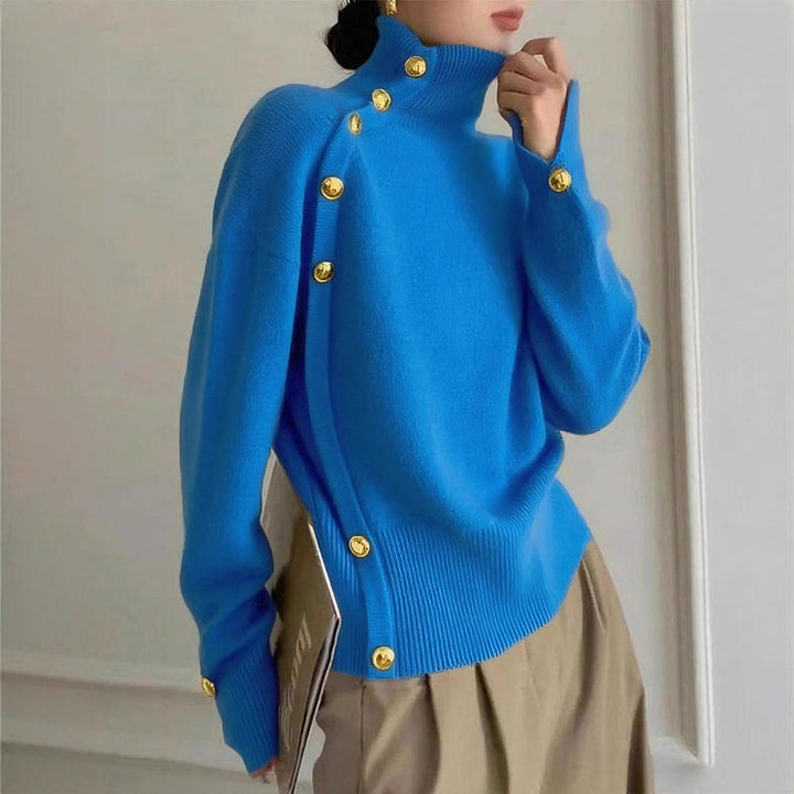 Women’s Turtleneck Sweater Loose Fit Winter Wear Style.