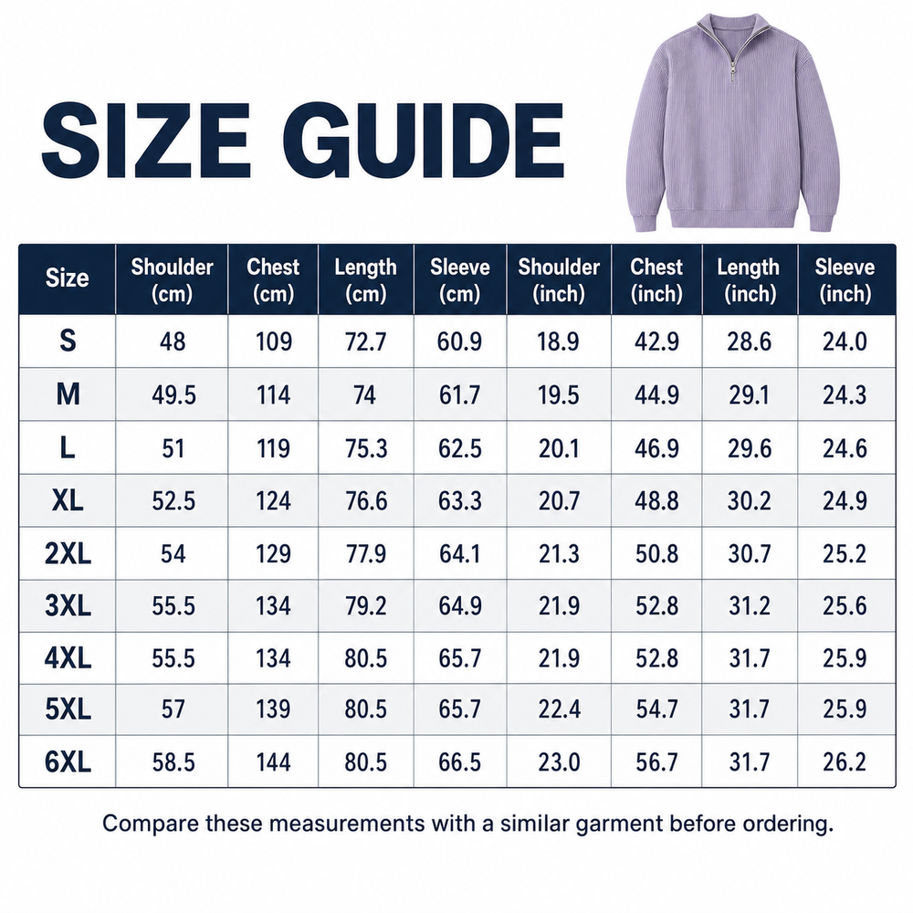 Men's corduroy sweatshirt with stand collar and zipper detail, showing the ribbed texture and relaxed long sleeve silhouette.
