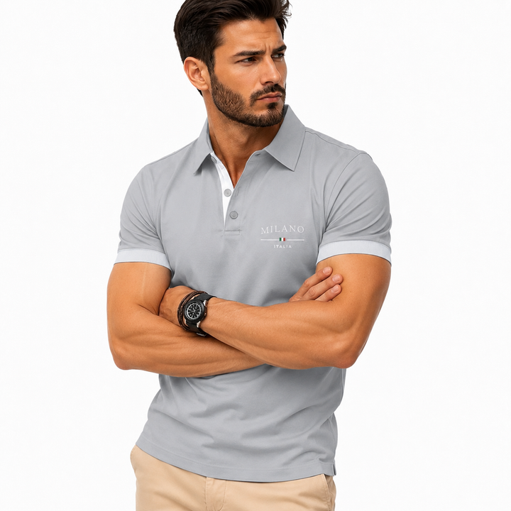 Breathable polo shirts for men in polyester knit with regular fit, button neckline, and clean summer styling for warm days