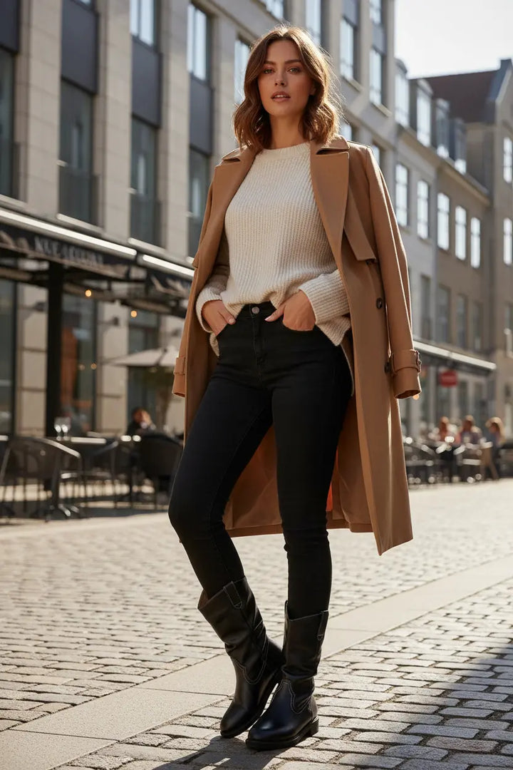 western style boots women mid calf pull on construction