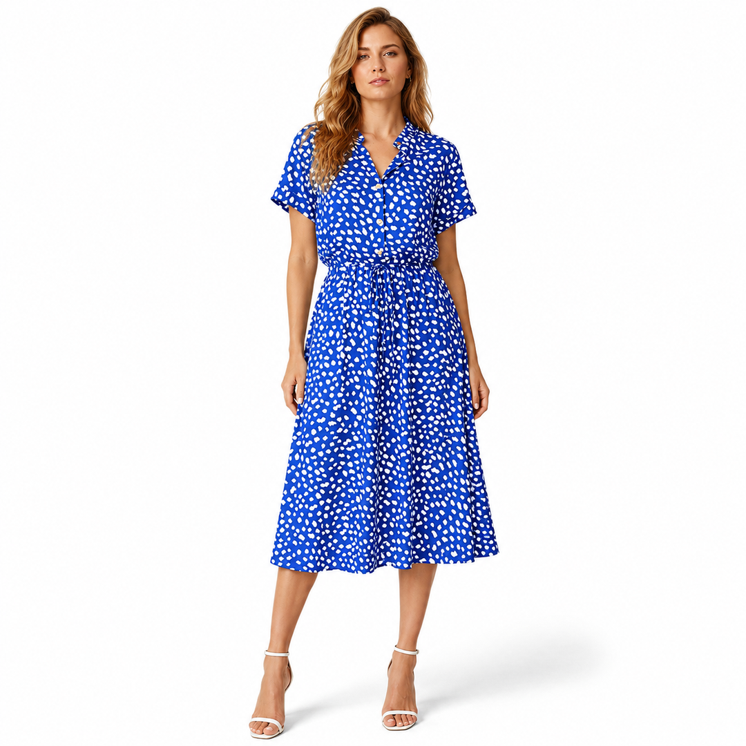 Close up of polka dot chiffon dress fabric texture, classic dot print and lightweight warm season styling for refined looks!!