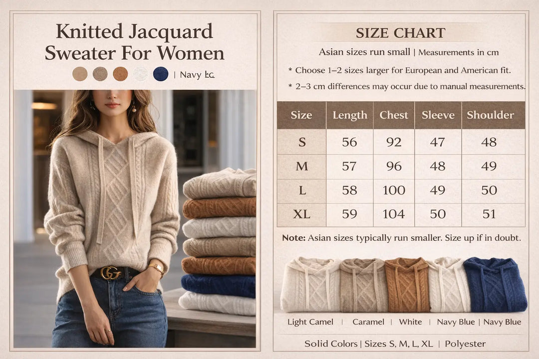 Knitted Jacquard Sweater Women - Refined Winter Knit Wear