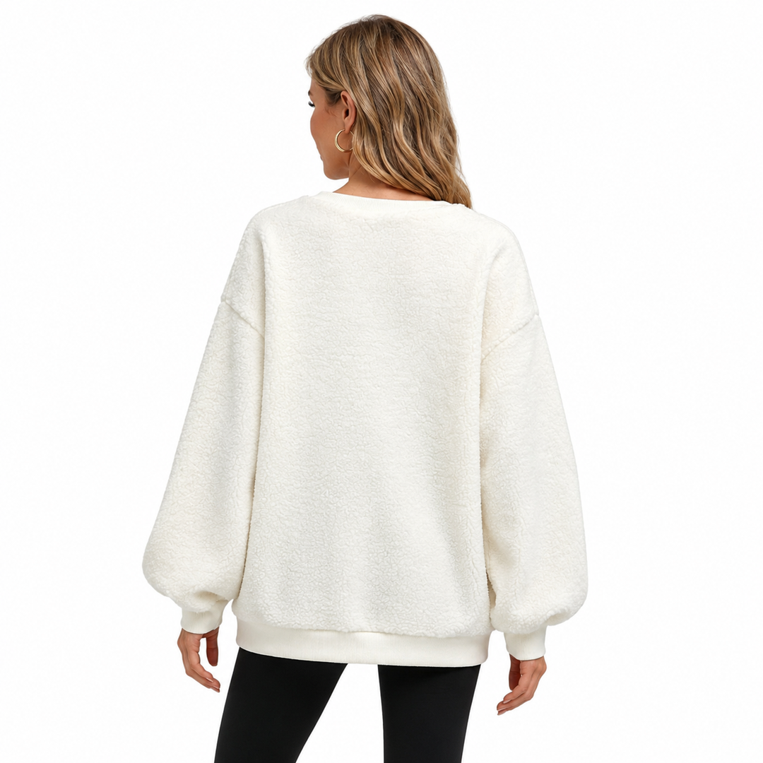 Letter pullover sweatshirt styled for women who want comfort, warmth and simple casual fashion for daily routines looks now!!