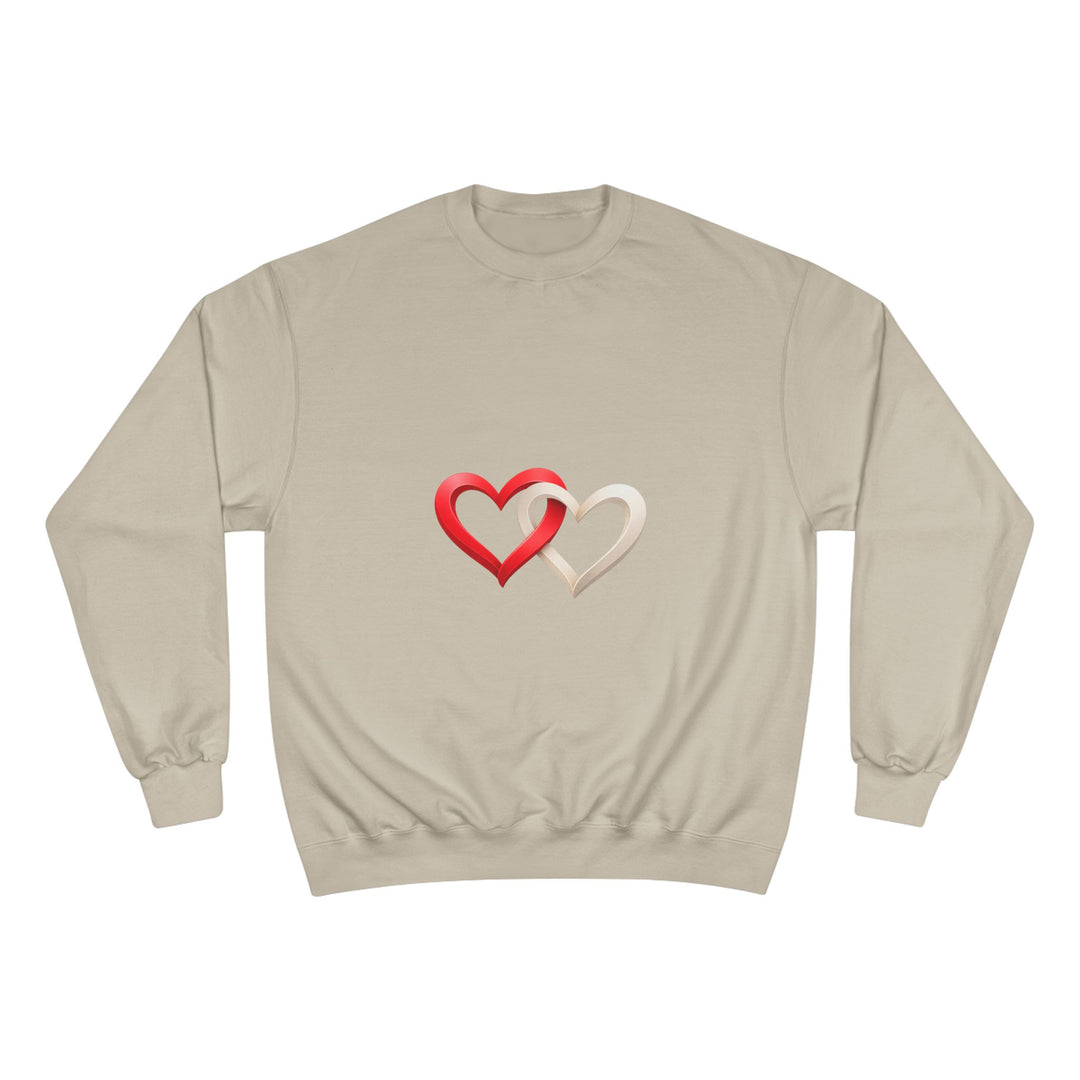 Heart sweatshirt tubular knit smooth finish no side seams