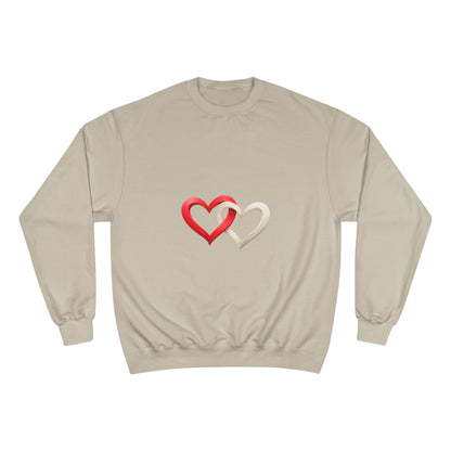 Heart sweatshirt tubular knit smooth finish no side seams