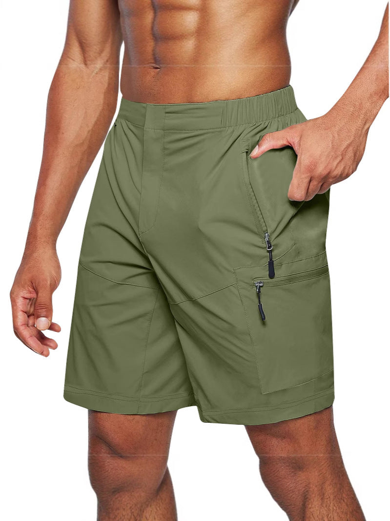 Utility-style shorts shown in Army Green, Black, Dark Gray, Khaki, Light Gray and Navy Blue color choices - view, clear view.