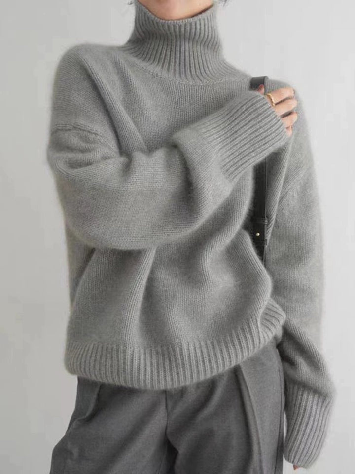 High Neck Sweater Women - Knitted Winter Pullover Layer