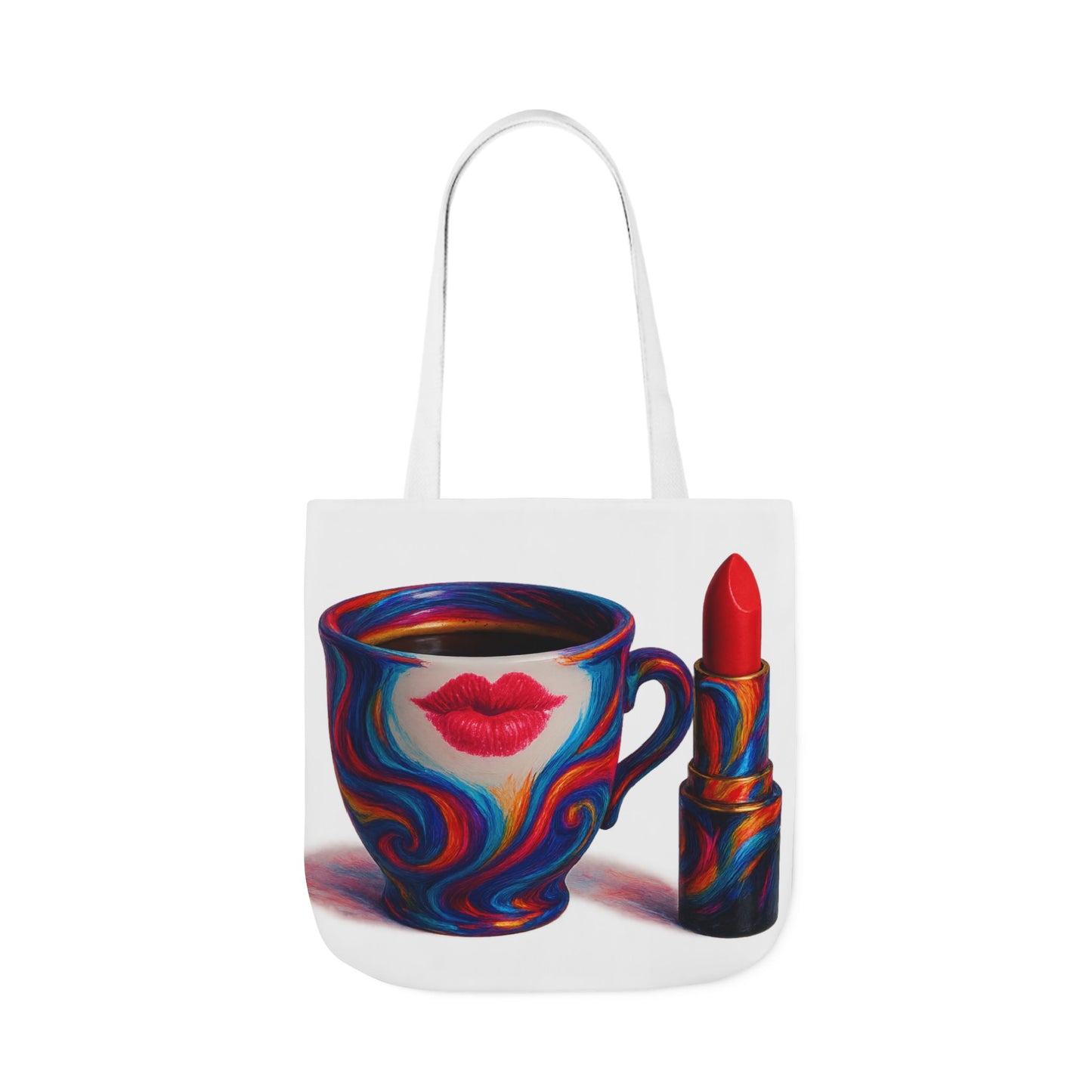 Canvas Tote Bag with 5-Color Straps & Sleek Black Lining