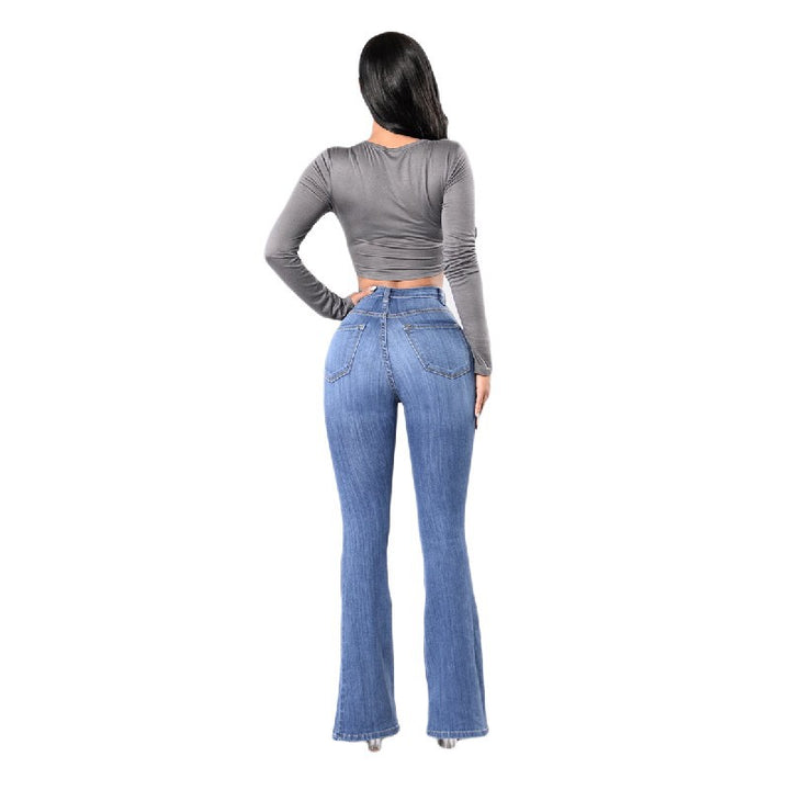 high waist stretch jeans full body styling casual chic outfit context