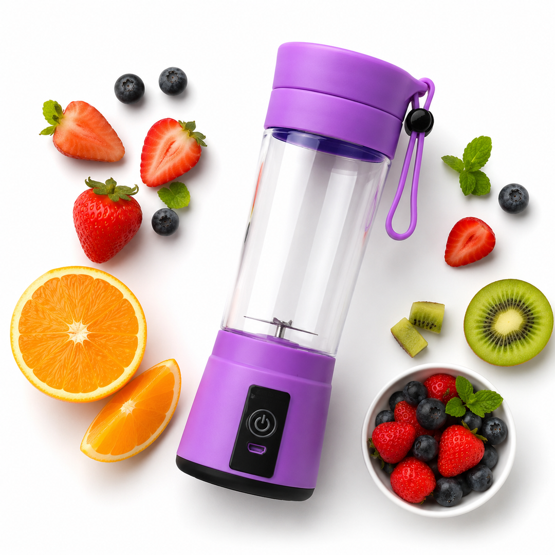 Portable Blender Smoothie Cup, 380ml USB 6-Blade Travel