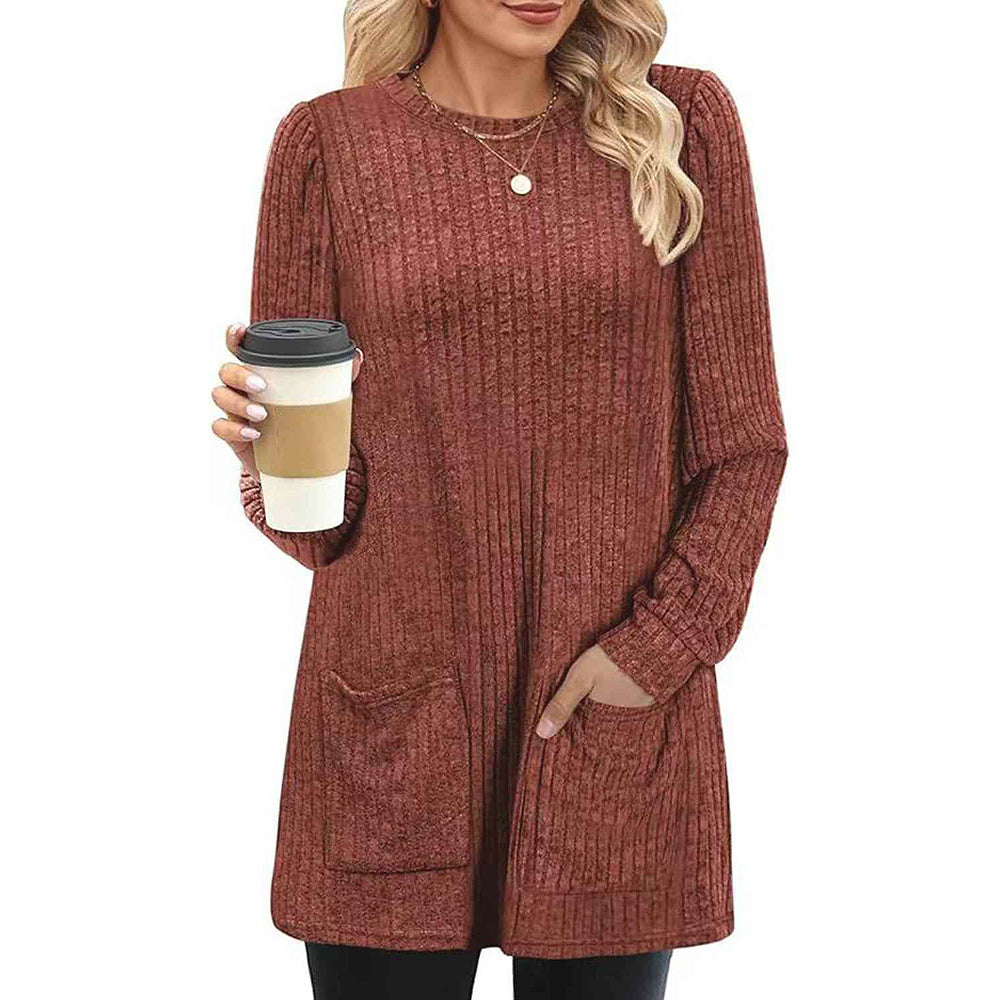Mid-Length Solid Color Long Shirt for Women - Shop Now
