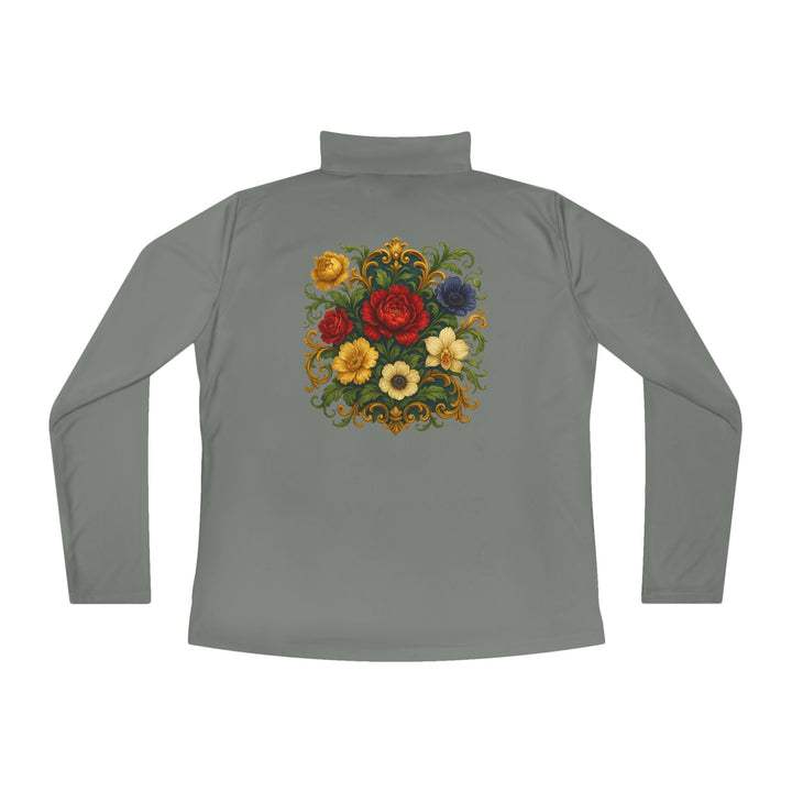 Floral Ladies Quarter-Zip Pullover – Get Cozy