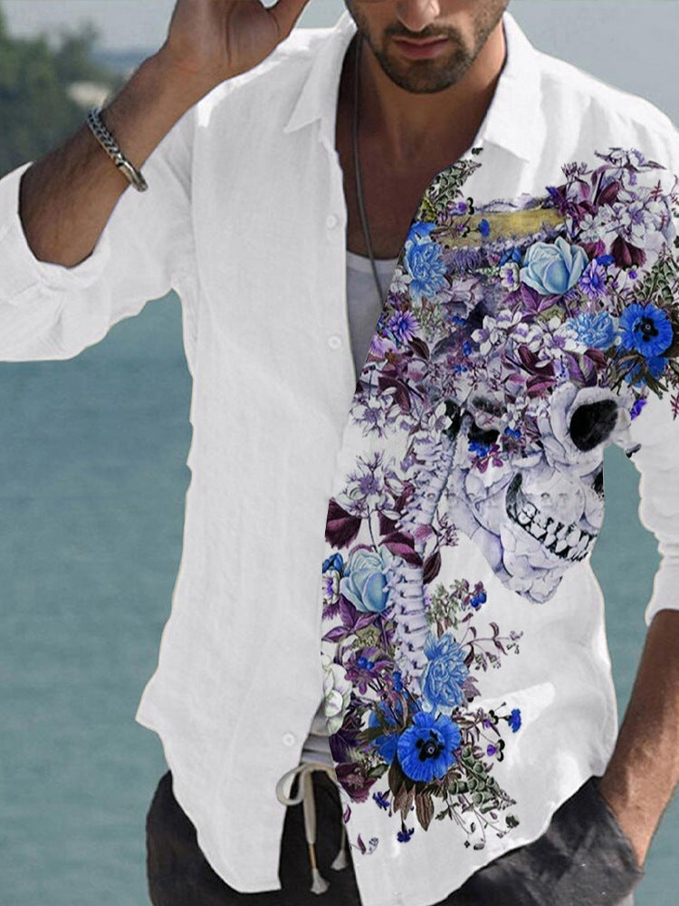 Bamboo Linen Printed Men's Shirt – Color-Match Style