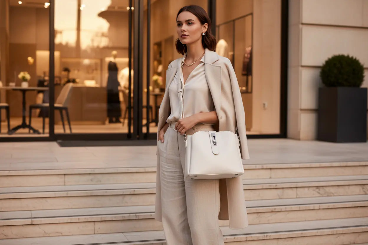 women retro shoulder bag with clean lines medium size ideal for modern urban lifestyle