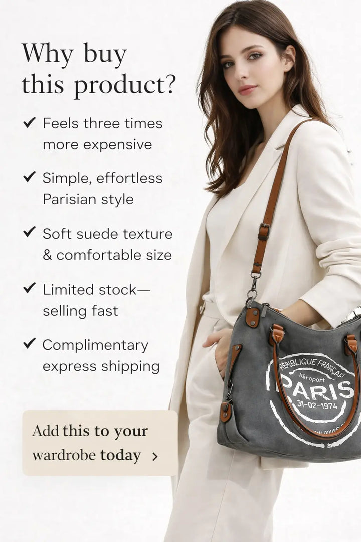 lightweight suede handbag top view showing structure and shape