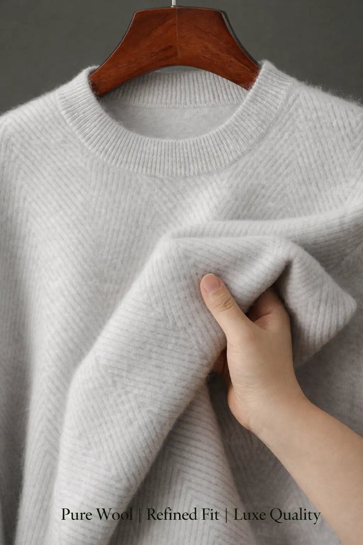 Men's Wool Sweater - Pure Wool Warmth Refined Fit Luxe!