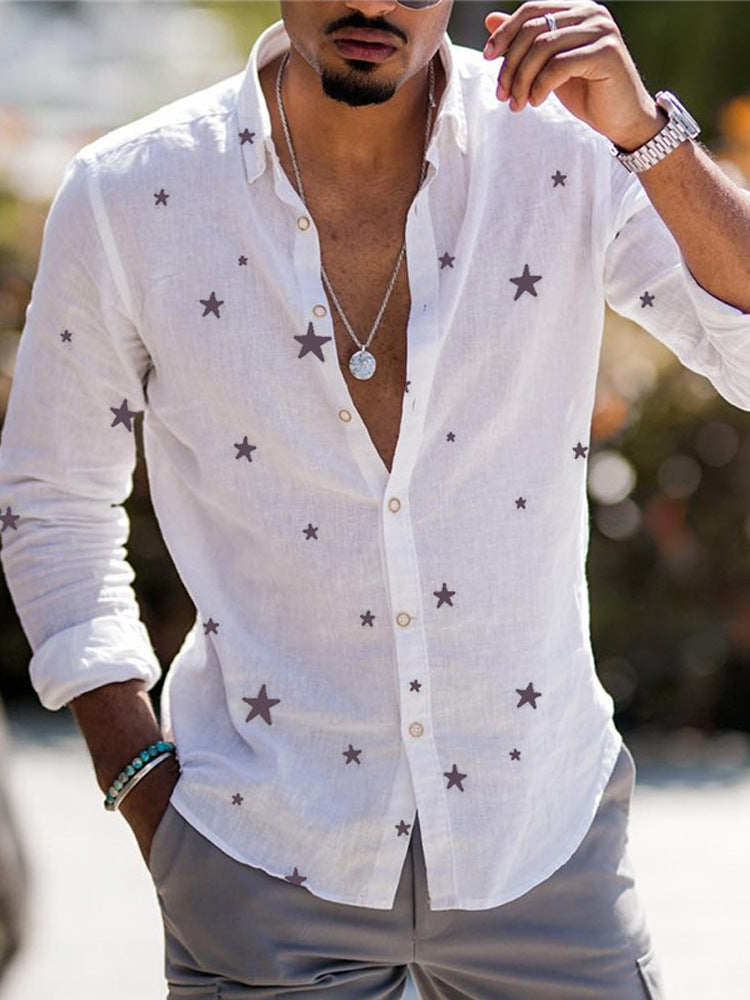 Bamboo Linen Printed Men's Shirt – Color-Match Style