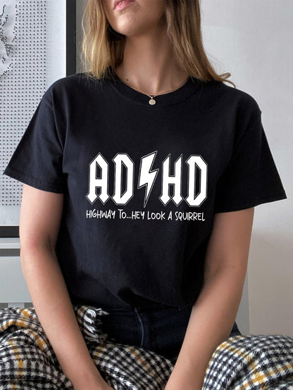 Graphic cotton t shirt women mid length fit modern casual look