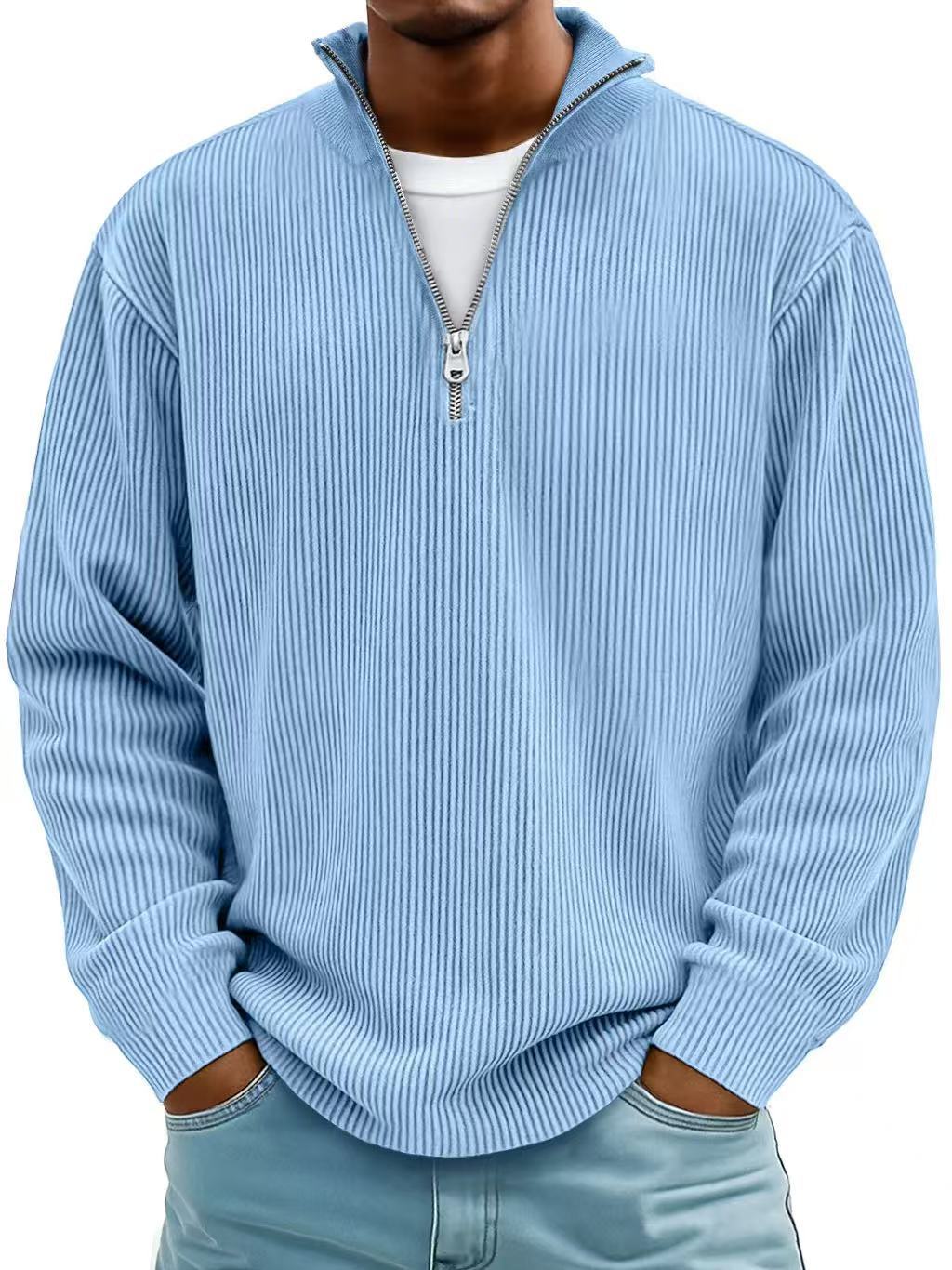 Corduroy Zipper Sweatshirt Men&