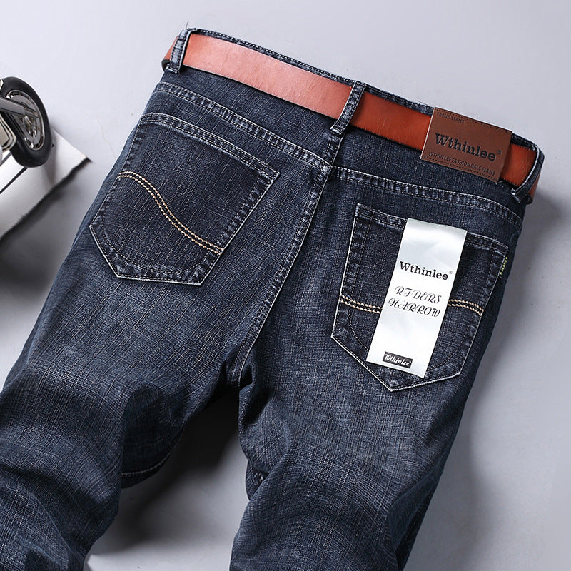 Men’s Straight Loose Fleece-Lined Jeans