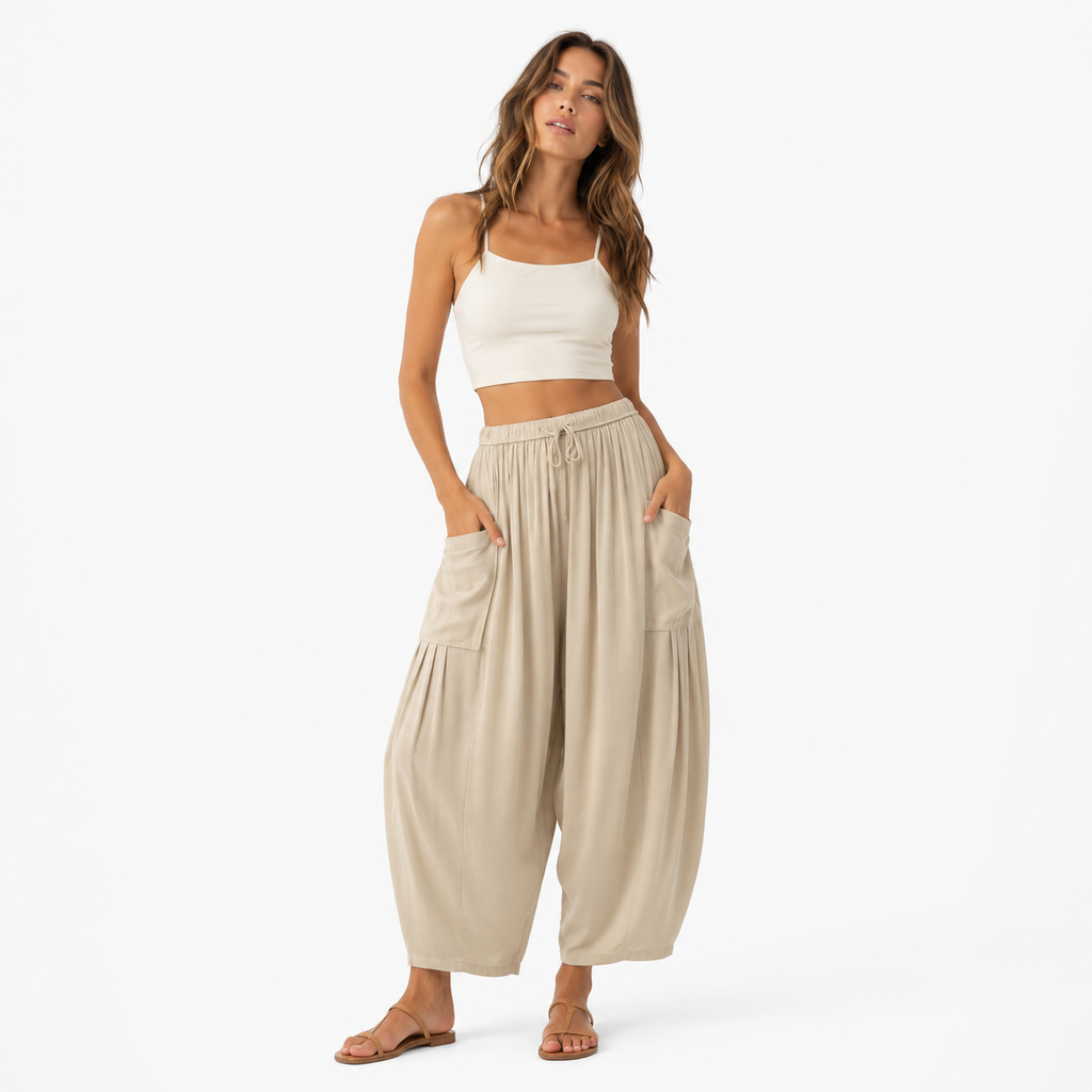 Wide Leg Pants Women - Soft Modal Draping