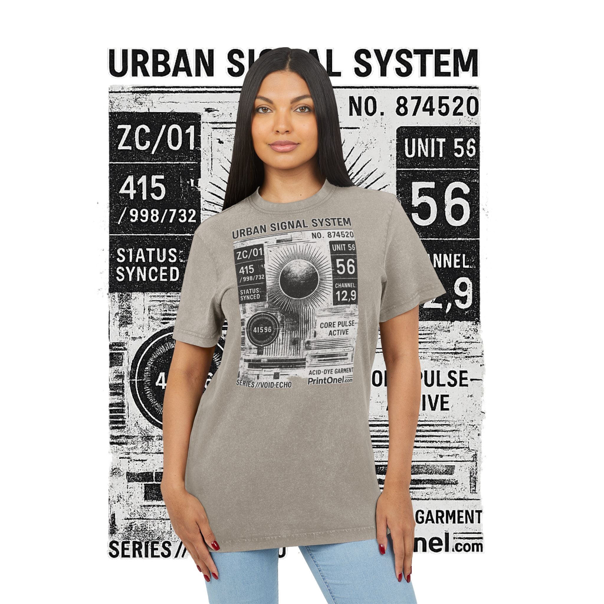 Acid Washed Tee color detail – washed tones and stitching