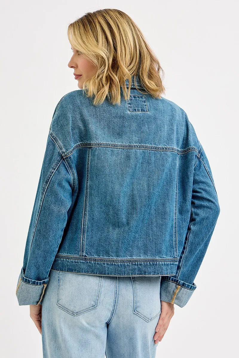 Adjustable cuff and structured shoulder detail shot

