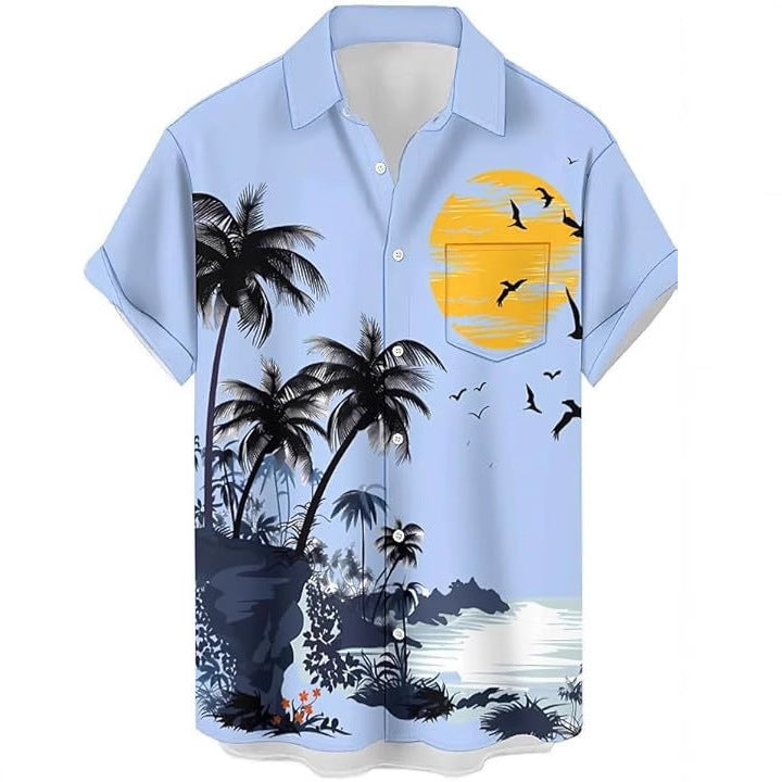 Lightweight polyester men's camouflage shirt with modern cut

