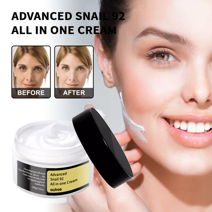 Apply Snail Cream nightly to diminish wrinkles and boost glow.