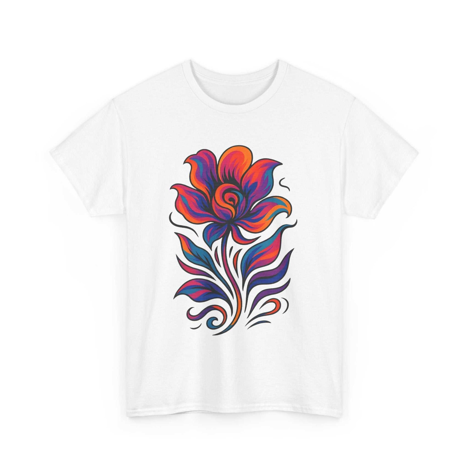 Floral Unisex Cotton Tee – Artistic & All-Season Style www.PrintOne1.com