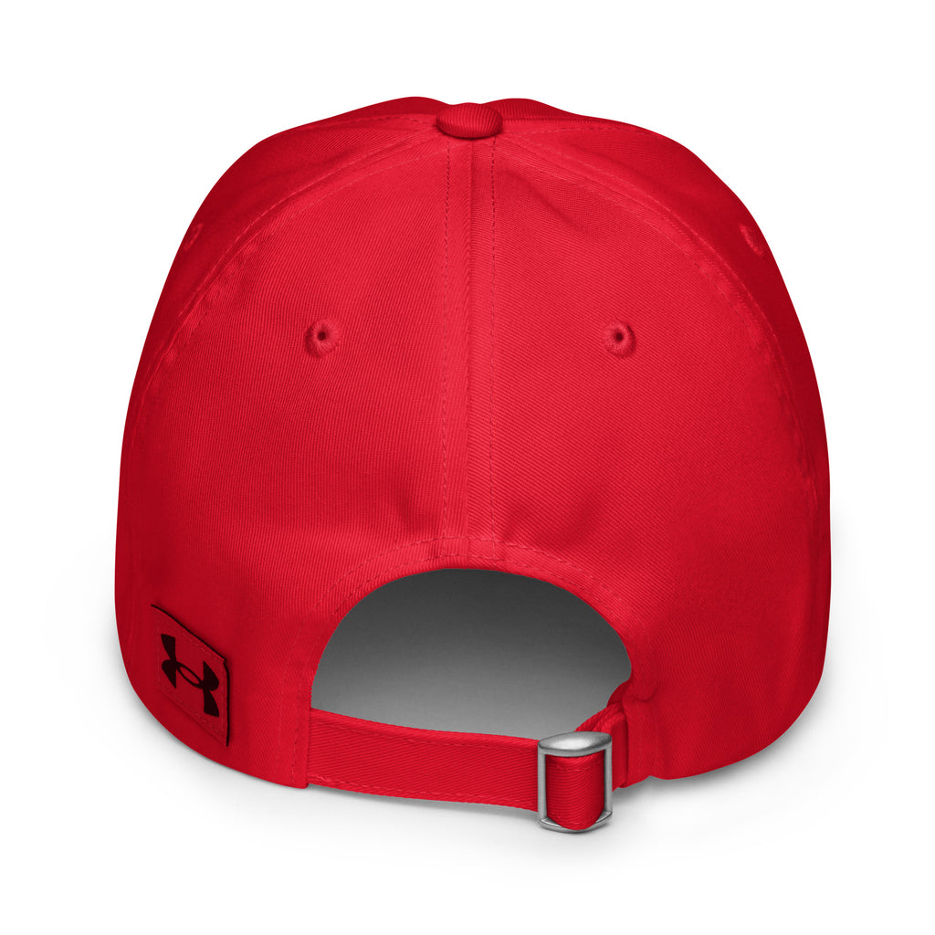 Athleisure portrait of man and woman both styled in Unisex Under Armour® Dad Hats, perfect for summer workouts







