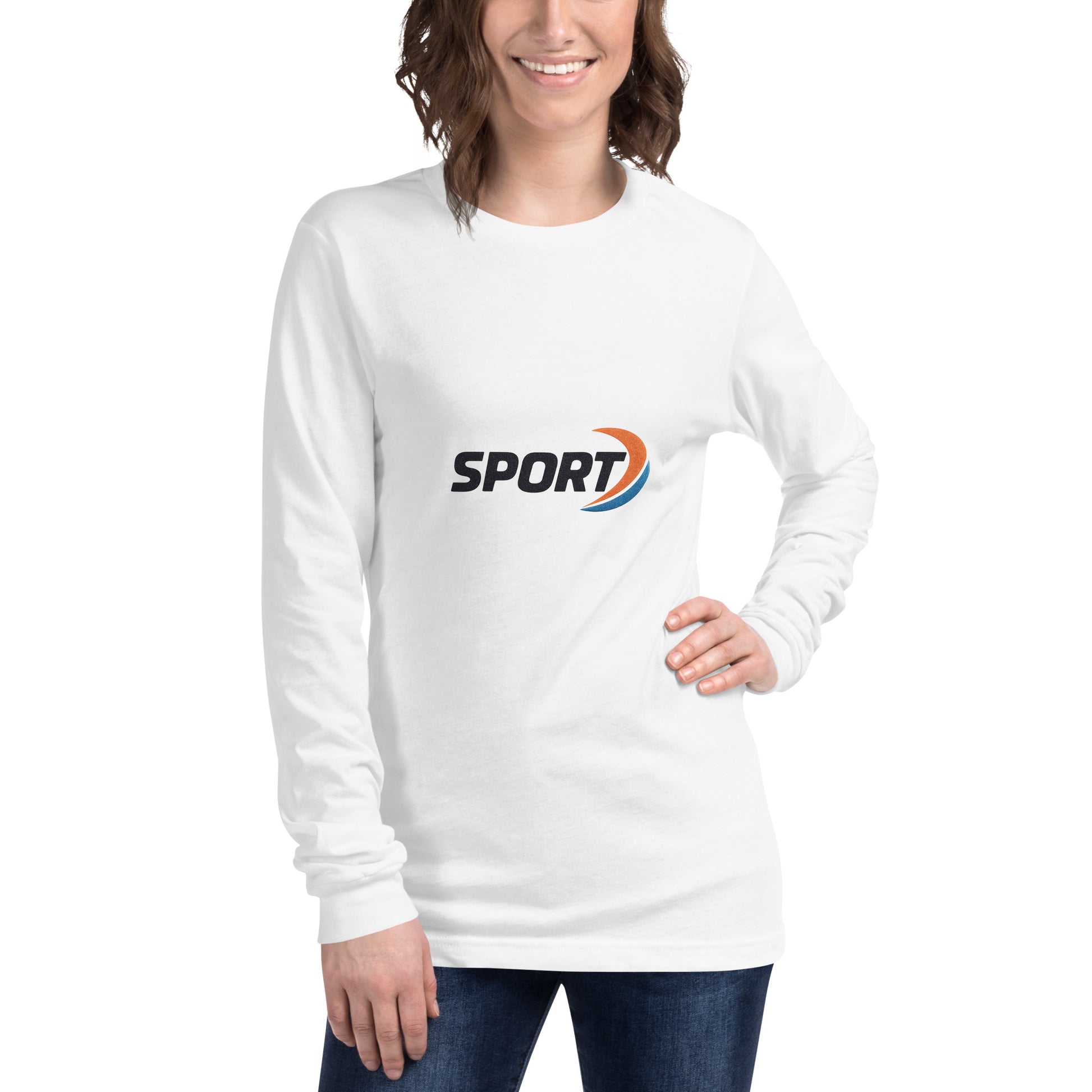 Athletic Heather model wearing the tee while sipping coffee at a street café.

